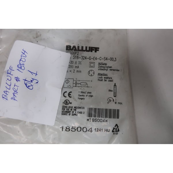 Sensor de proximidad inductivo de 10-30V-DC - BES00P2 BES 516-324-G-E4-C-S4-00,3 de Balluff