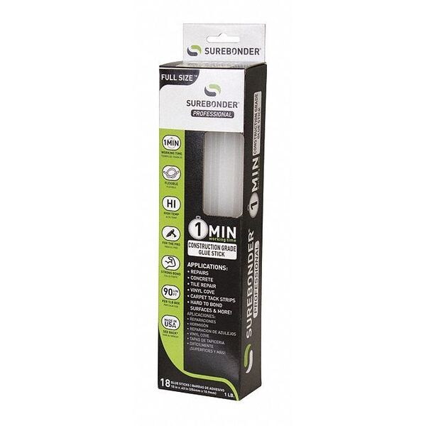 Surebonder Hot Glue Sticks, 1 Minute, 7/16" x 10" - CG-3R10