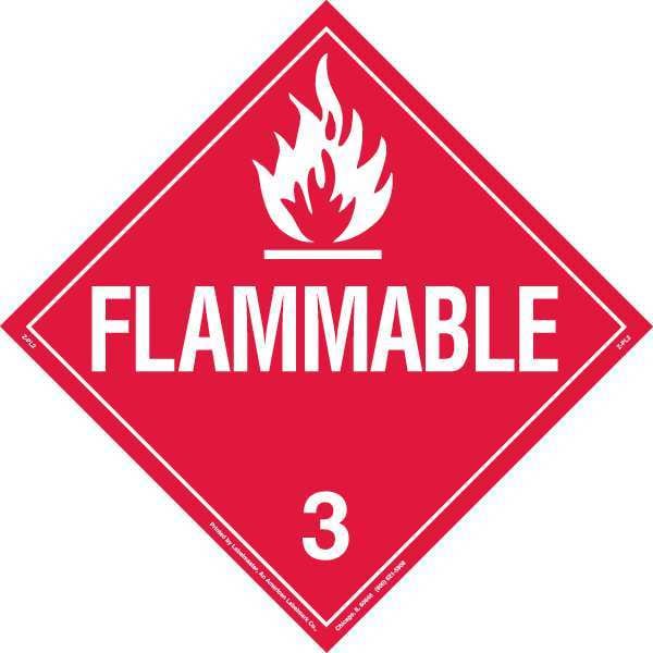 Brady DOT Container Placard, Flammable, B-120 Premium Fiberglass, 10-3/4" W x 10-3/4" H - 63422