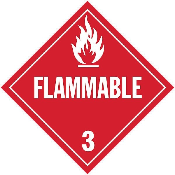 Stranco DOT Container Placard, Flammable, Rigid Styrene, 10-4/5" W x 10-4/5" H - DOTP-0034-PS
