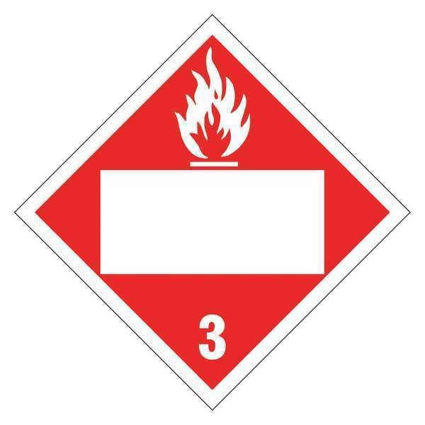 Stranco DOT Container Placard, Flame, Self-Adhesive Vinyl, 10-3/4" W x 10-3/4" H, 10 PK - DOTP-0039-V10