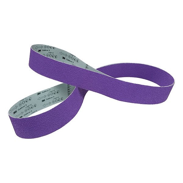 3M Cubitron Sanding Belt, Coated, Ceramic, 60 Grit, Not Applicable, 1184F, Purple - 7100360240