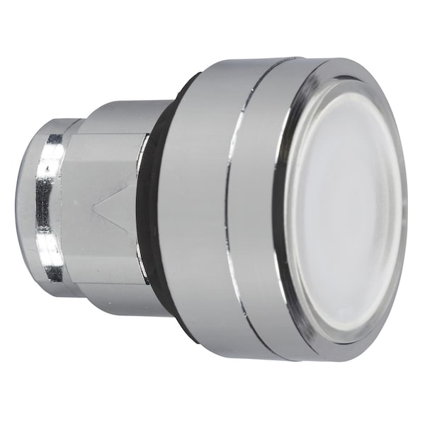 Cabeza para botón de presión iluminado, Harmony XB4, metal, blanco, 22mm, LED universal, para inserción de leyenda - ZB4BA18