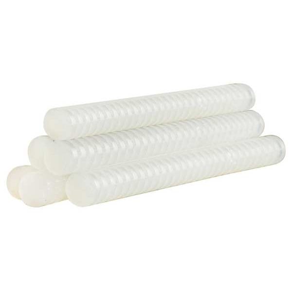 Surebonder Instant Adhesive, Clear, 5/8 in Dia, 8 in L, 60 sec Begins to Harden, 165 PK - QUAD-725P