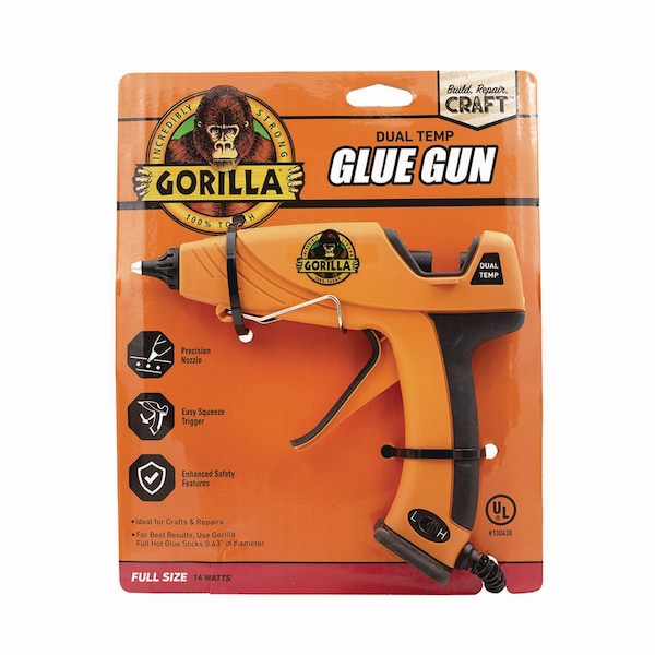 Gorilla Glue Dual Temp Hot Glue Gun, Orange/Black - 100424