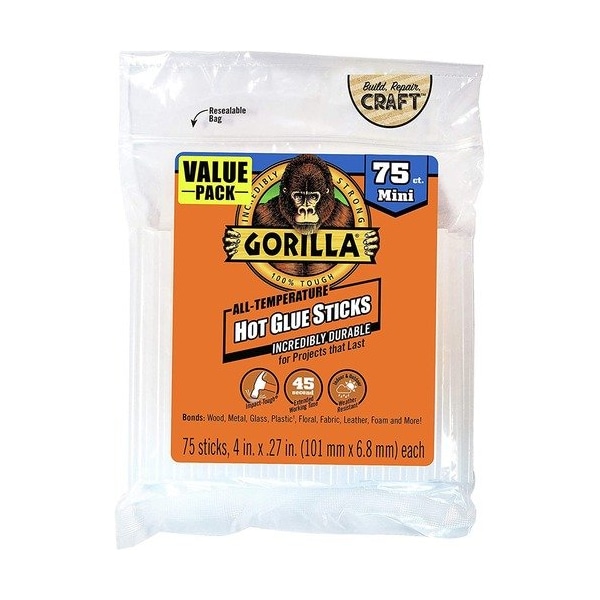 Gorilla Glue Glue Sticks, Mini, f/Glue Guns, High/Low, 7Clear - GOR3027502