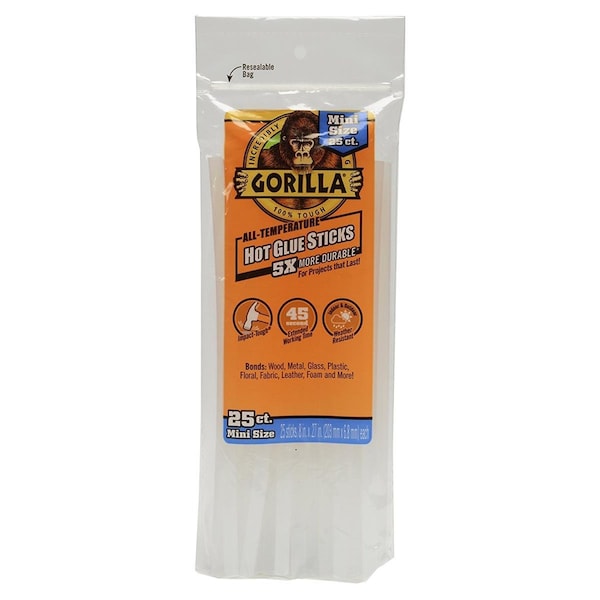 Gorilla Glue 8 in. Mini Hot Glue Sticks - GO570029