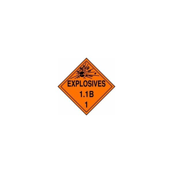 Accuform DOT PLACARD HAZARD CLASS 1  MPL12RM25 - MPL12RM25