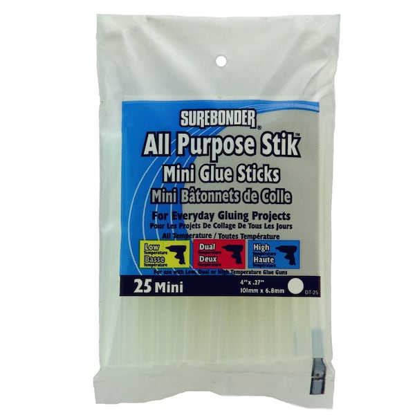 Surebonder .27 in. D X 4 in. L All Purpose Mini Glue Sticks Clear, 25PK - DT-25