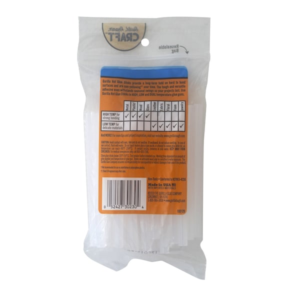 Gorilla Glue Gorilla High Strength Clear Hot Glue Sticks 30 pc - 3033002