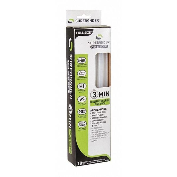 Surebonder Hot Glue Sticks, 3 Minute, 7/16" x 10" - CG-1R10