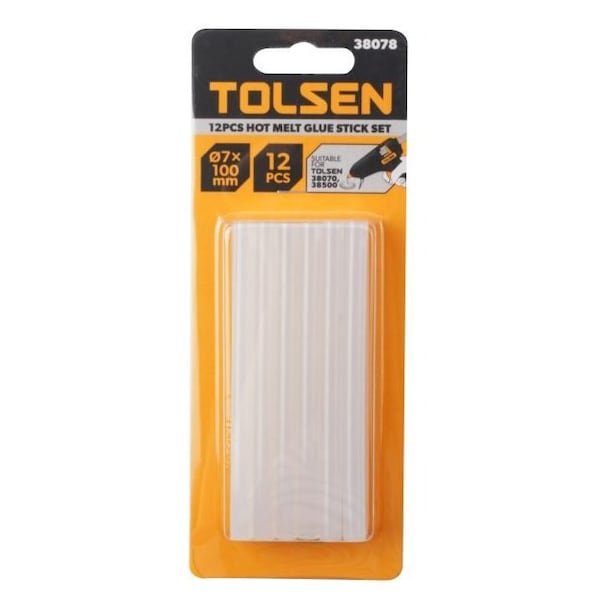 Tolsen 12Pcs Mini Glue Sticks Size: 0.25 x 4, Suitable for item 38500 - 38078