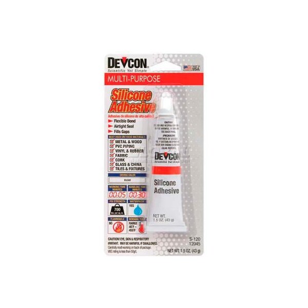 Itw Devcon Premium Silicone Adhesive (S-1), 12045, 1.76 Oz. Tube - 12045