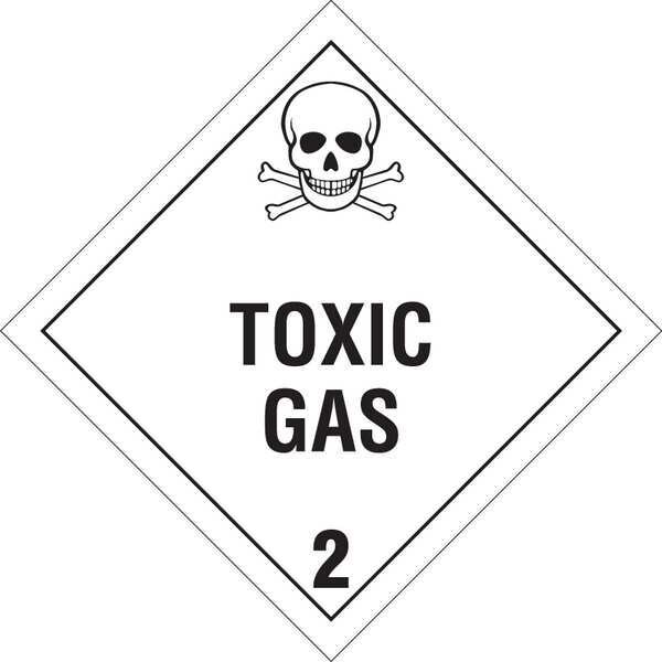 Brady DOT Container Placard, Toxic Gas 2, B-946 Pressure Sensitive Vinyl, 10-3/4" W x 10-3/4" H - 60434
