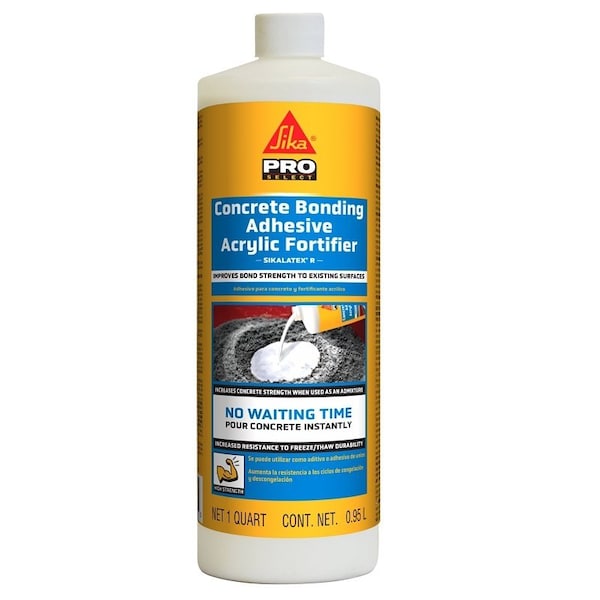 Sikalatex R SIKA PRO SELECT Series Bonding Adhesive, Liquid, Milky White, 1 qt, Jug - 471643