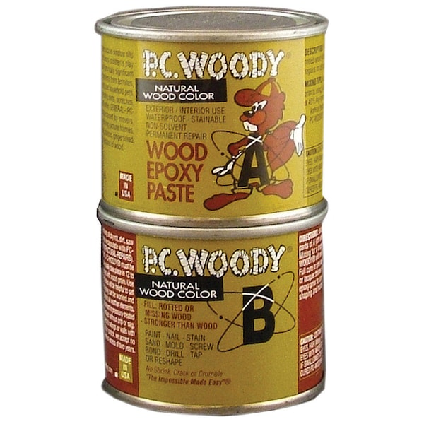 Pc Woody PC-Woody Tan Two Part Wood Epoxy Paste 12 oz - WOODY 12 OZ