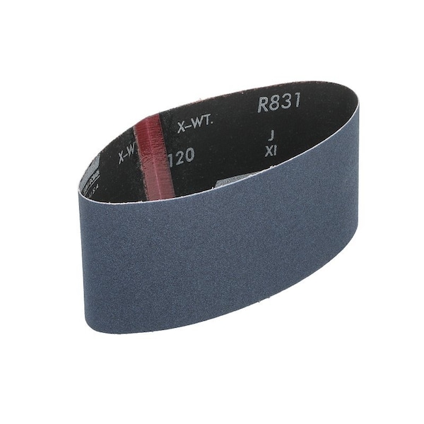 Norton Co 0 Sanding Belt, 3 in W, 18 in L, 120 Grit, Fine, Zirconia Aluminum Abrasive - 2229