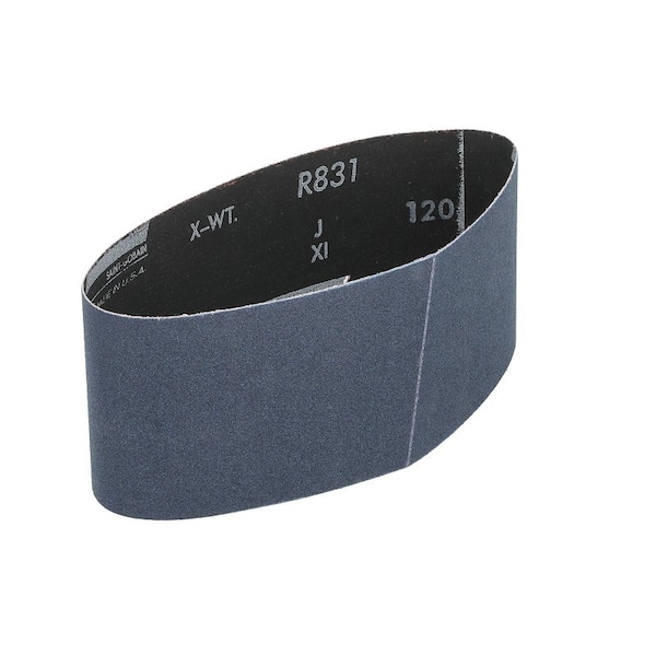 Norton Co 0 Sanding Belt, 3 in W, 18 in L, 120 Grit, Fine, Zirconia Aluminum Abrasive - 2229