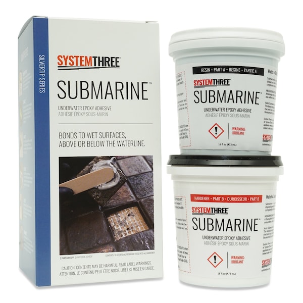System Three Resins Submarine Underwater Epoxy Paste Adhesive, Quart Kit - 1250K16