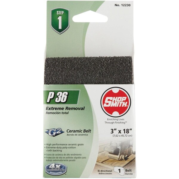 Gator Finishing Platinum 3 In. x 18 In. 36 Grit Coarse Heavy Duty Sanding Belt - 7083