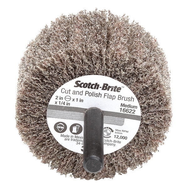 Scotch-Brite Flap Wheel, Non-Woven, AO, 2x1x1/4 Shnk, MED - 61500297637