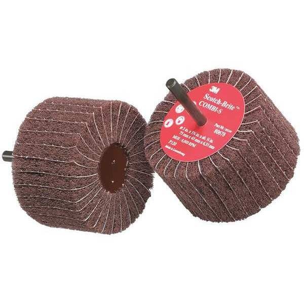 Scotch-Brite Flap Wheel, Intrleaf, AO, 3x1.75x1/4,120G - 7100093994