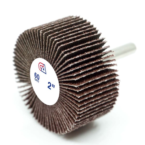 Continental Abrasives 2" x 1" x 1/4" Aluminum Oxide 60 Grit Mounted Flap Wheel - FW-21060