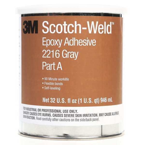 3M Hot Melt Adhesive, 2216 Series, Tan, Can, 6 PK, 2:03 Mix Ratio, 12 hr Functional Cure - 2216