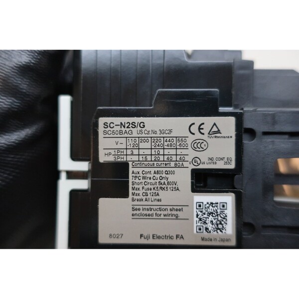 Contacto de CA de 40Hp de 48A de 24V-CC de Fuji Electric - SC-N2S/G 3GC2F0M22