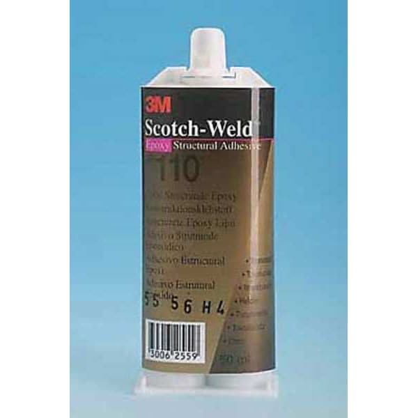3M Epoxy Adhesive, DP110 Series, Clear, Dual-Cartridge, 6 PK, 1:01 Mix Ratio, 20 min Functional Cure - DP110