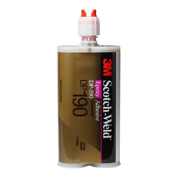 3M Hot Melt Adhesive, DP190 Series, White, Dual-Cartridge, 12 PK, 1:01 Mix Ratio, 12 hr Functional Cure - 190