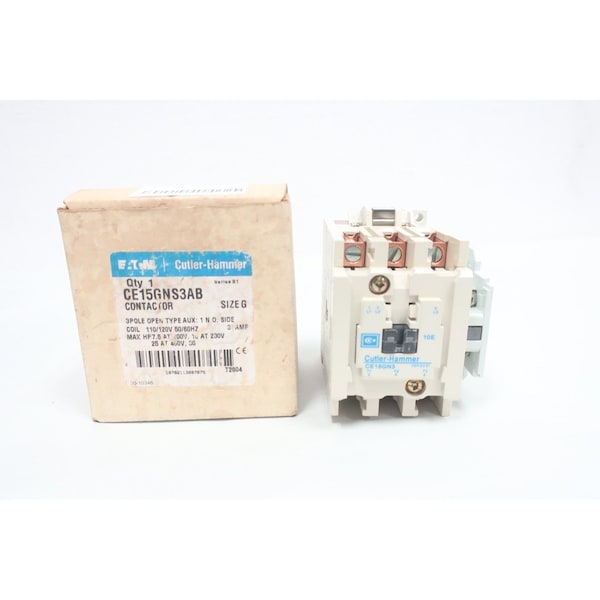 Contactor Eaton Cutler-Hammer, 110 a 120V AC, 37 A, Reversión: No reversión - CE15GNS3AB