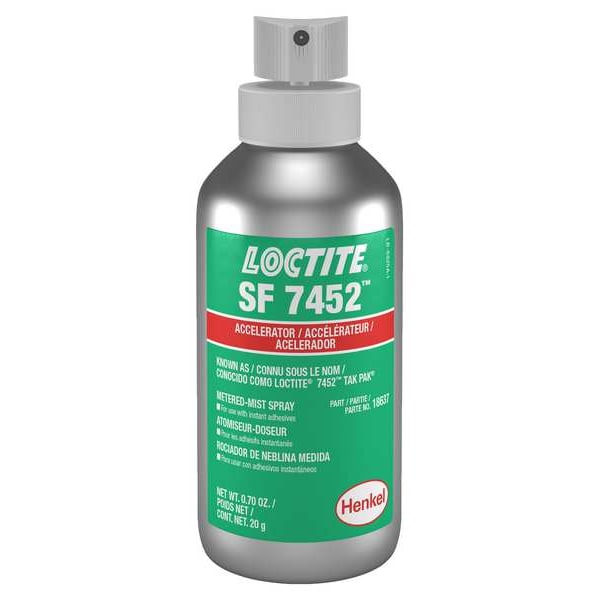 Loctite Accelerator, SF 7452 Series, Clear, 0.7 fl oz, Bottle - 2761488