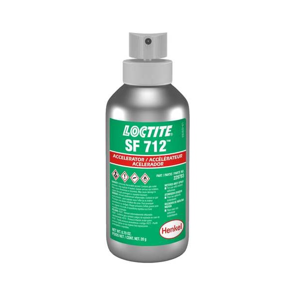 Loctite Accelerator, SF 712 Series, Clear, 0.7 fl oz, Aerosol Can - 229783