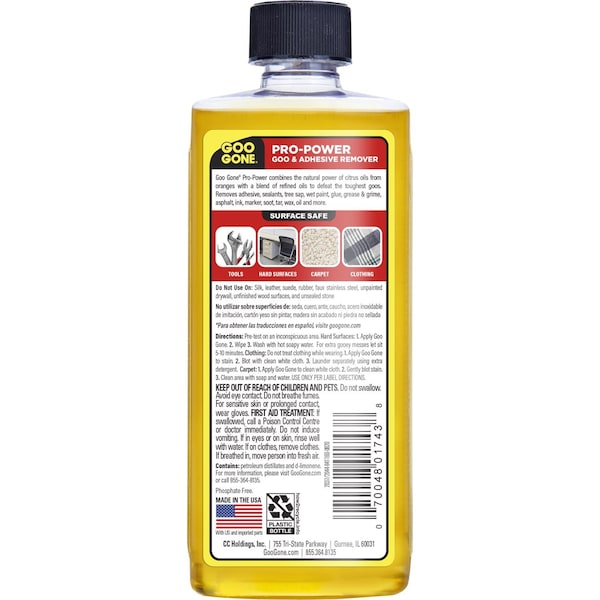 Goo Gone Goo Gone Pro-Power Liquid Adhesive Remover 8 oz - 2037