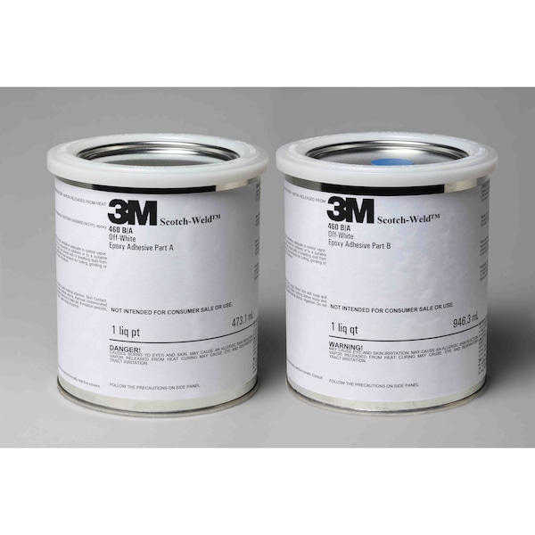 3M Epoxy Adhesive, 460 Series, Off-White, Pail, 2:01 Mix Ratio, 4 hr Functional Cure - 460