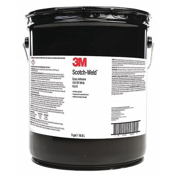 3M Asphalt Remover, 420 Series, Off White, Pail, 2:01 Mix Ratio, 2 hr Functional Cure - 420