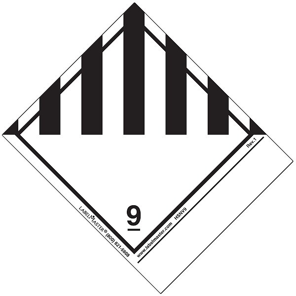 Labelmaster DOT Container Placard, PVC, PK500 - HSNV9