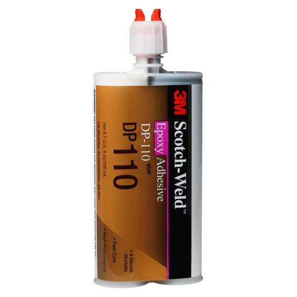 3M Hot Melt Adhesive, DP110 Series, Amber, Dual-Cartridge, 12 PK, 1:01 Mix Ratio - 110