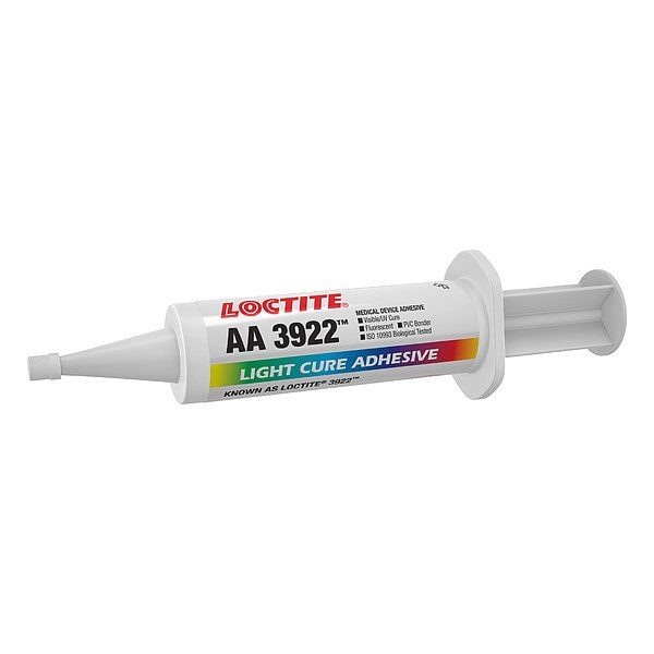Loctite UV Cure Adhesive, AA 3922 Series, Clear, Syringe - 312057