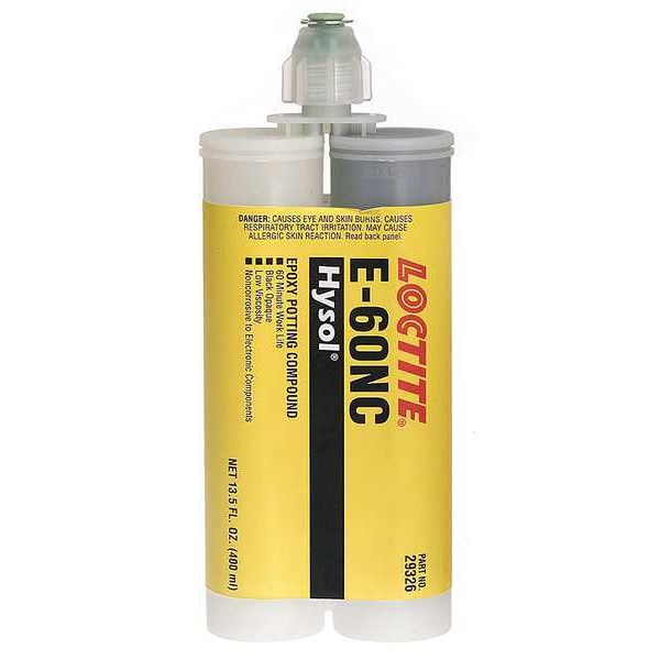 Loctite Epoxy Adhesive, E-60NC Series, Black, Dual-Cartridge, 1:01 Mix Ratio, 3 hr Functional Cure - 237115