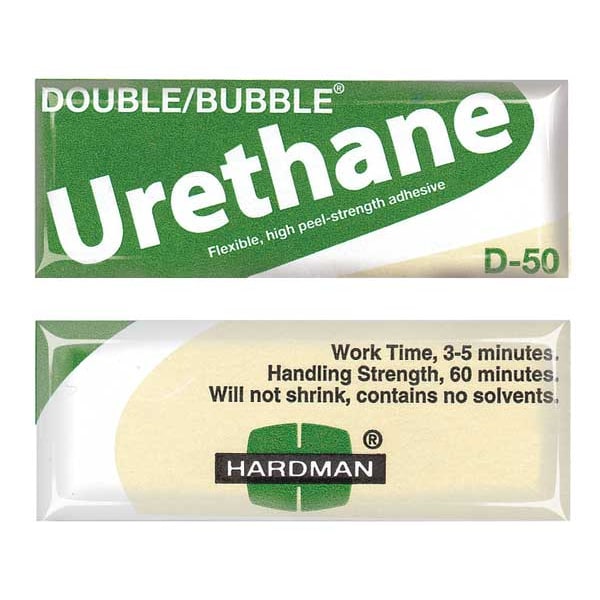 Hardman Urethane Adhesive, Double/Bubble D-50 Series, Clear, Packet, 10 PK, 1:01 Mix Ratio - 4022-BG10