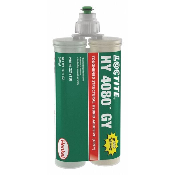 Loctite Epoxy Adhesive, HY 4060 Series, Gray, Dual-Cartridge, 1:01 Mix Ratio, 24 hr Functional Cure - 2217130