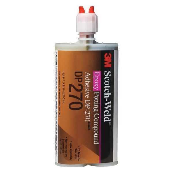 3M Instant Adhesive, DP270 Series, Clear, 0.7 oz, Bottle, 1:01 Mix Ratio, 3 hr Functional Cure - 270