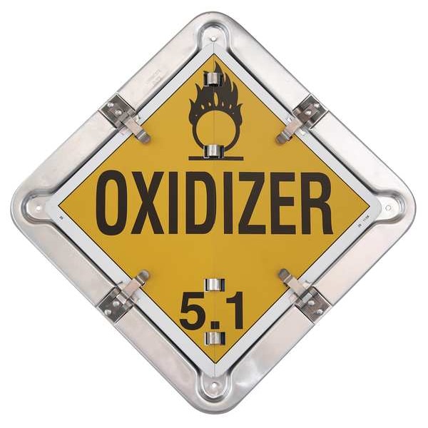 Brady DOT Container Placard, Various DOT Classes, Aluminum, 13-5/8" W x 13-5/8" H - 59955