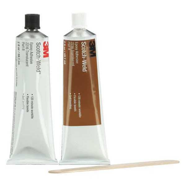 3M Epoxy Adhesive, 2216 Series, Clear, Dual-Cartridge, 6 PK, 1:01 Mix Ratio, 16 hr Functional Cure - 2216
