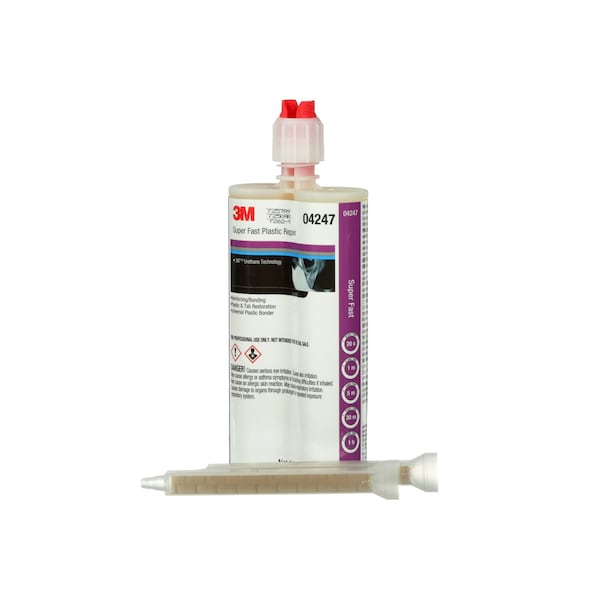 3M Instant Adhesive, 04247 Series, Black, 1 oz, Bottle, 1 hr Functional Cure - 04247