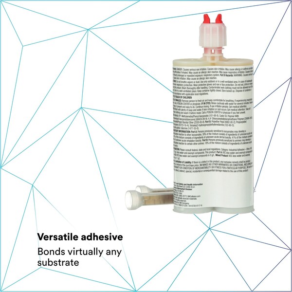 3M Instant Adhesive, 04247 Series, Black, 1 oz, Bottle, 1 hr Functional Cure - 04247