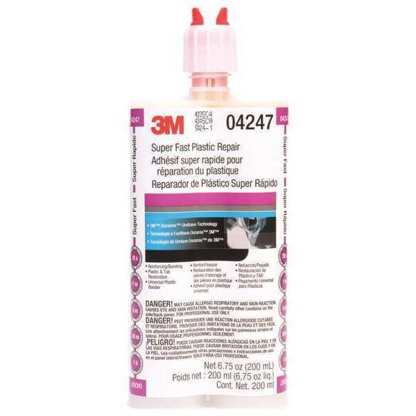 3M Instant Adhesive, 04247 Series, Black, 1 oz, Bottle, 1 hr Functional Cure - 04247