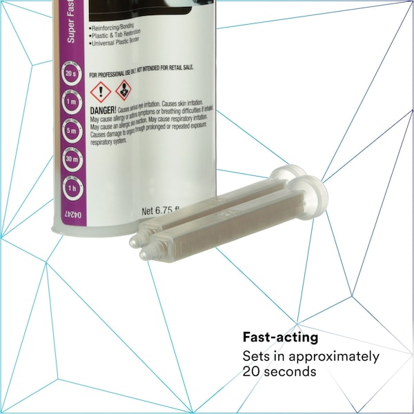 3M Instant Adhesive, 04247 Series, Black, 1 oz, Bottle, 1 hr Functional Cure - 04247